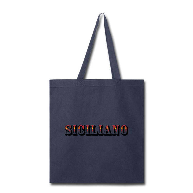 Siciliano Cotton Tote Bag - navy