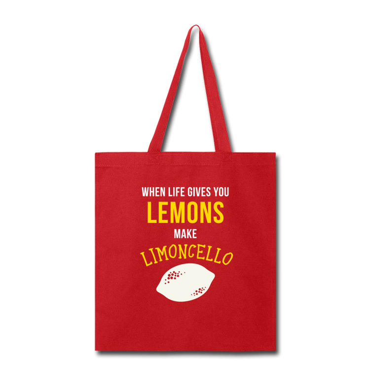 When life gives you lemons make Limoncello Cotton Tote Bag - red