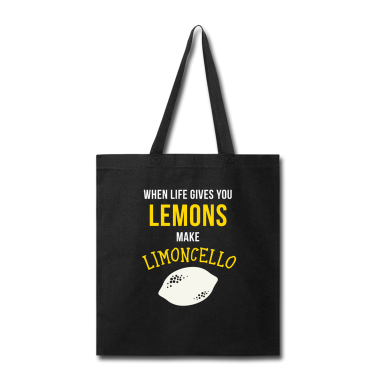 When life gives you lemons make Limoncello Cotton Tote Bag - black