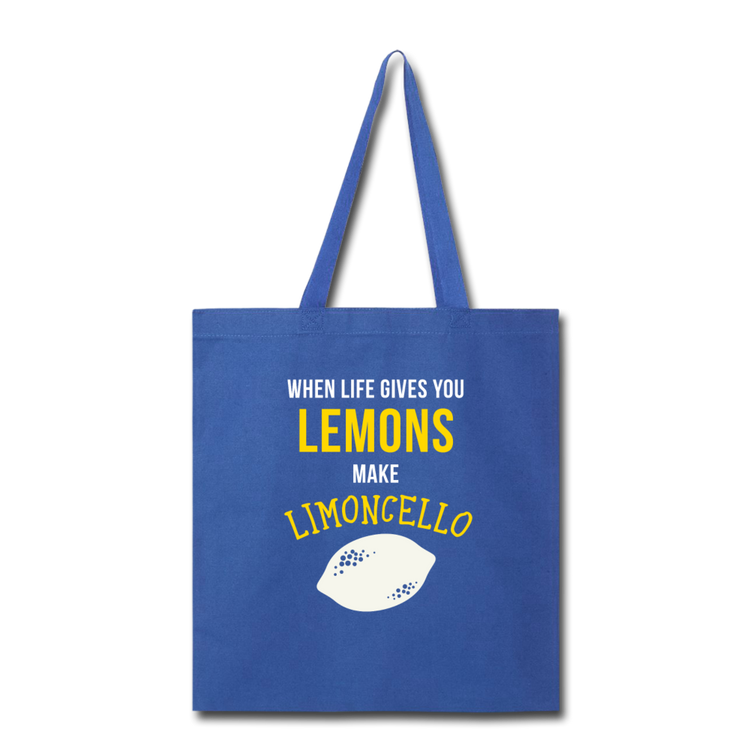 When life gives you lemons make Limoncello Cotton Tote Bag - royal blue