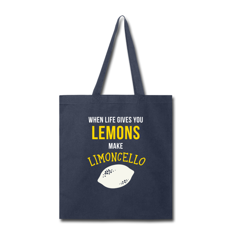 When life gives you lemons make Limoncello Cotton Tote Bag - navy