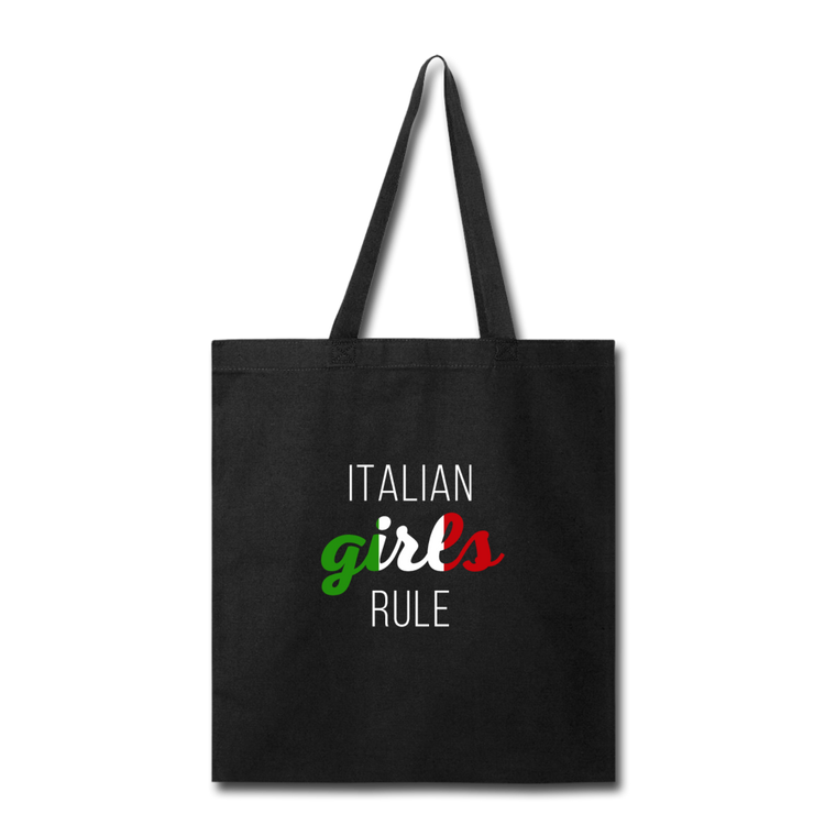 Italian girls rule Cotton Tote Bag - black