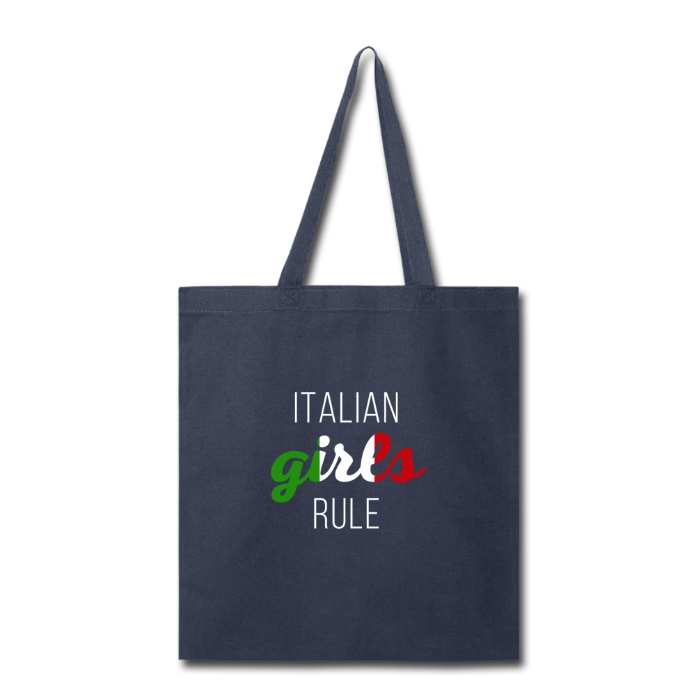 Italian girls rule Cotton Tote Bag - navy