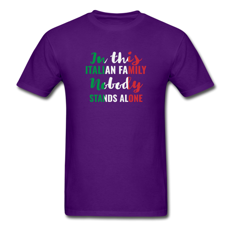 Italian family, nobody stands alone T-shirt - purple