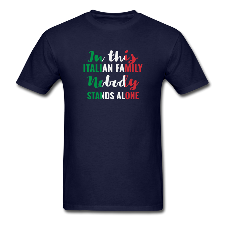 Italian family, nobody stands alone T-shirt - navy