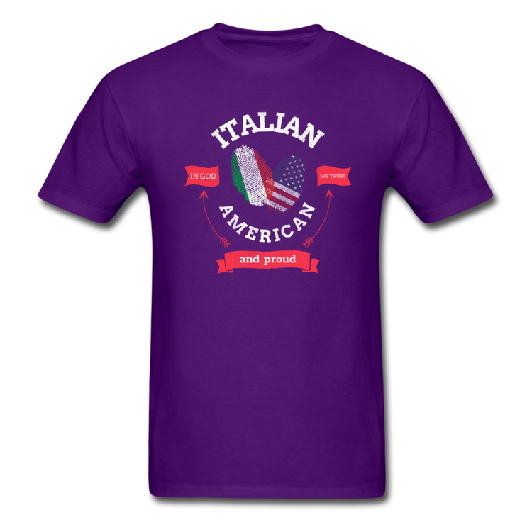 Italian - American and proud T-shirt - purple