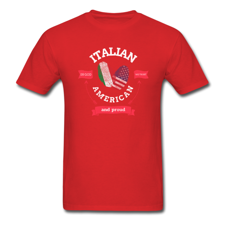 Italian - American and proud T-shirt - red