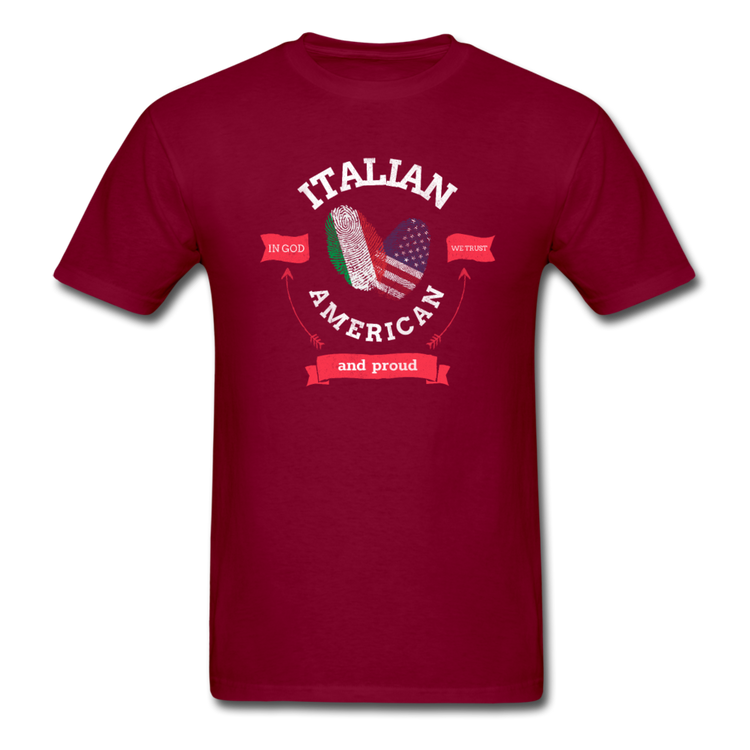 Italian - American and proud T-shirt - burgundy