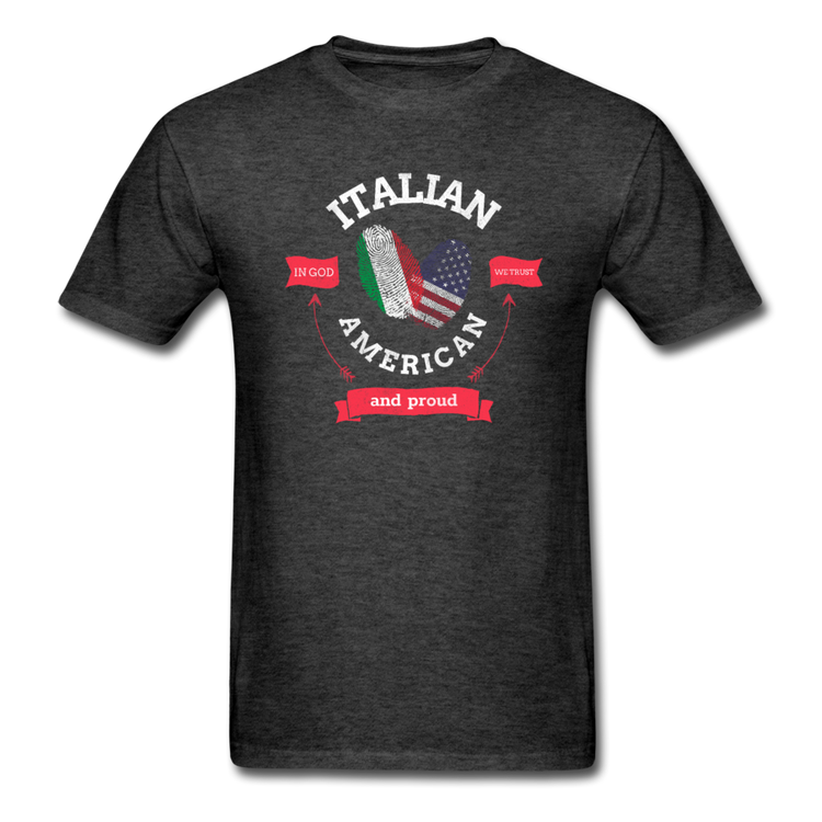 Italian - American and proud T-shirt - heather black