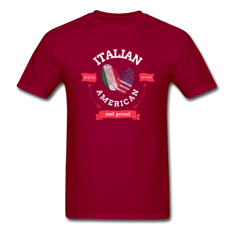 Italian - American and proud T-shirt - dark red