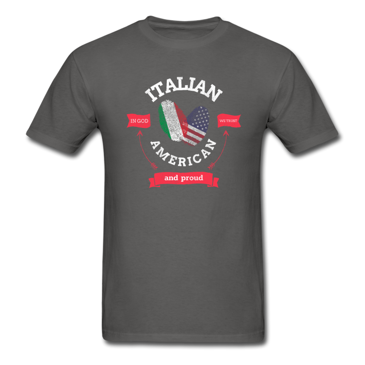 Italian - American and proud T-shirt - charcoal