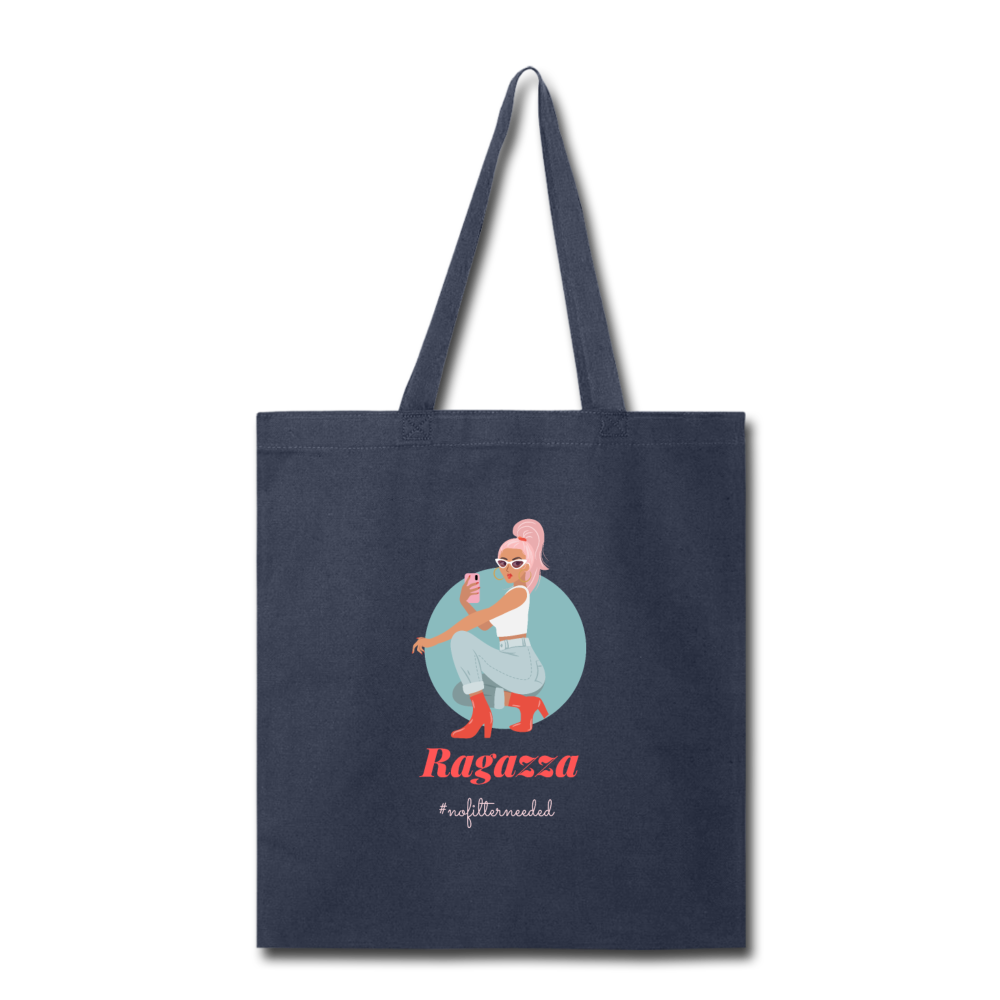 Ragazza, nofilterneeded Cotton Tote Bag - navy
