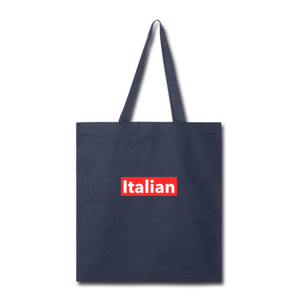 Italian red Cotton Tote Bag - navy