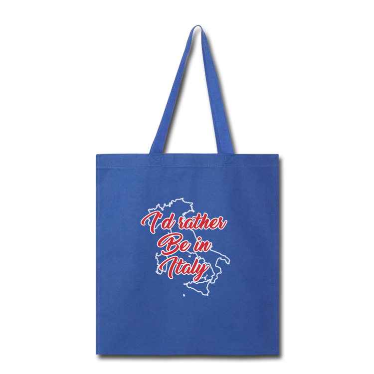 I'd rather be in Italy Cotton Tote Bag - royal blue