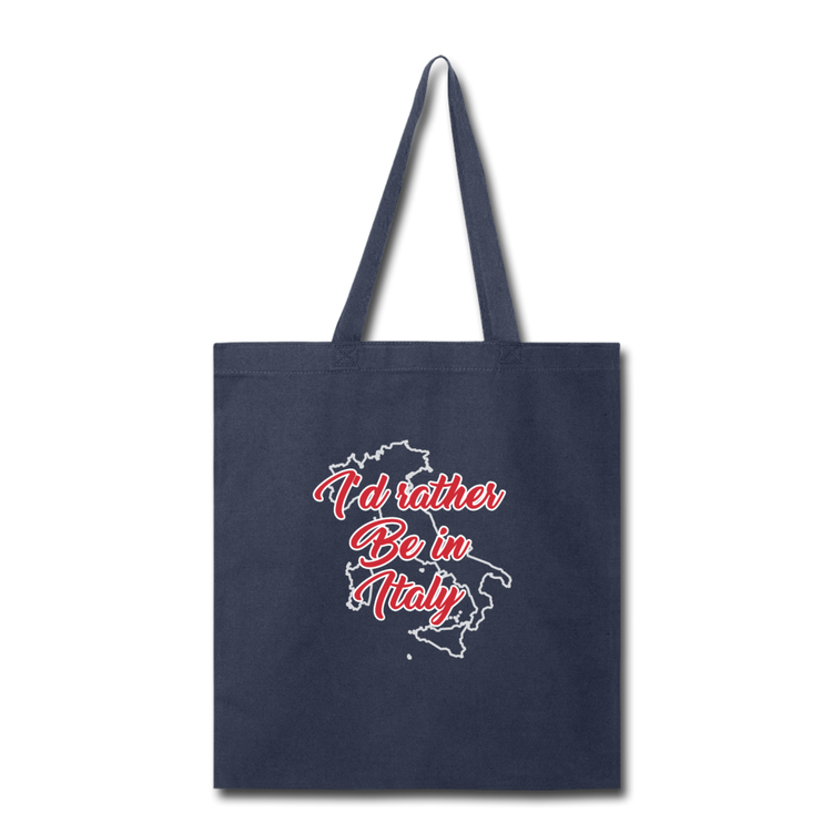 I'd rather be in Italy Cotton Tote Bag - navy