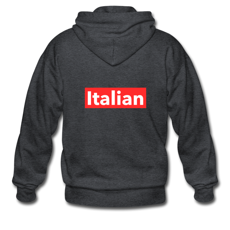 Italian red Unisex ZIP Hoodie - deep heather