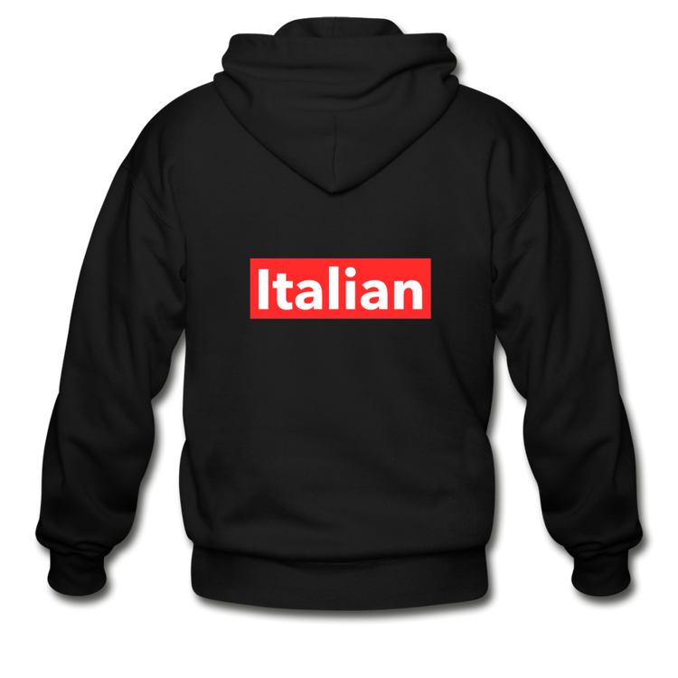 Italian red Unisex ZIP Hoodie - black