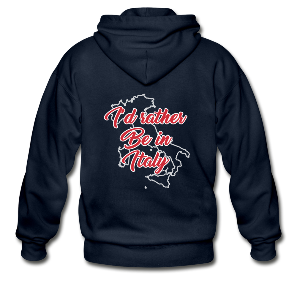 I'd rather be in Italy Unisex ZIP Hoodie - navy