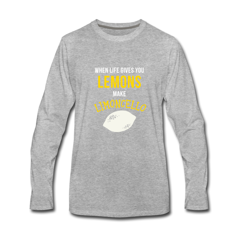When life gives you lemons make Limoncello Men's Longsleeve - heather gray