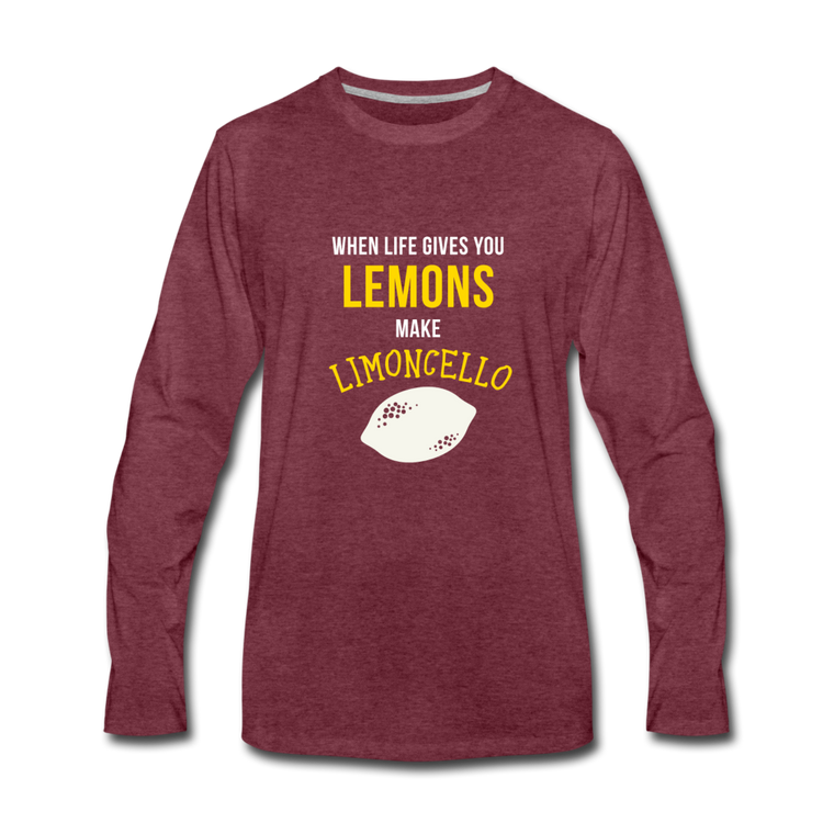 When life gives you lemons make Limoncello Men's Longsleeve - heather burgundy