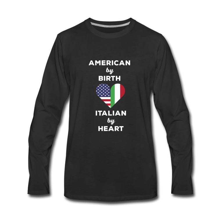 American by birth Italian by heart Men's Longsleeve - black