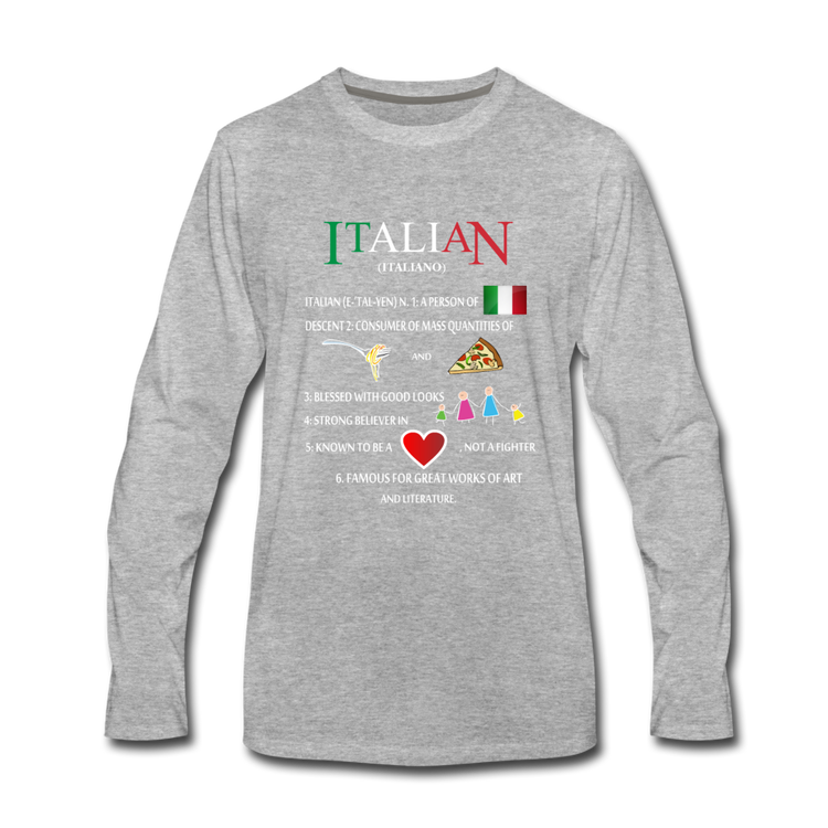 Italian (Italiano) noun Men's Longsleeve - heather gray