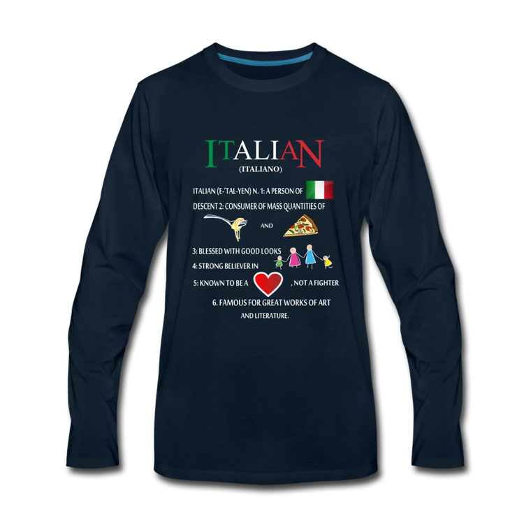 Italian (Italiano) noun Men's Longsleeve - deep navy
