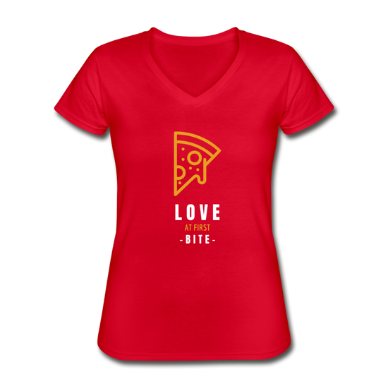 Love at first bite Women's V-neck T-shirt - red