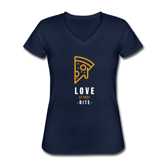 Love at first bite Women's V-neck T-shirt - navy
