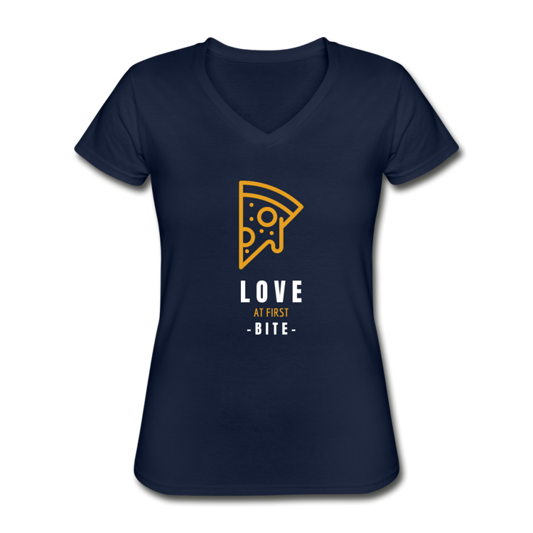 Love at first bite Women's V-neck T-shirt - navy