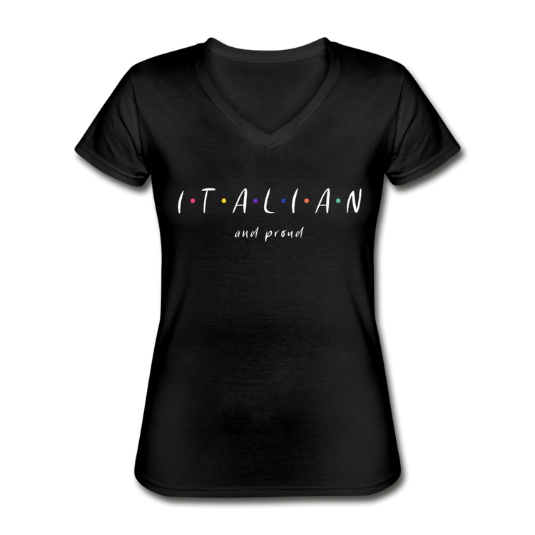 Italian and proud Women's V-neck T-shirt - black