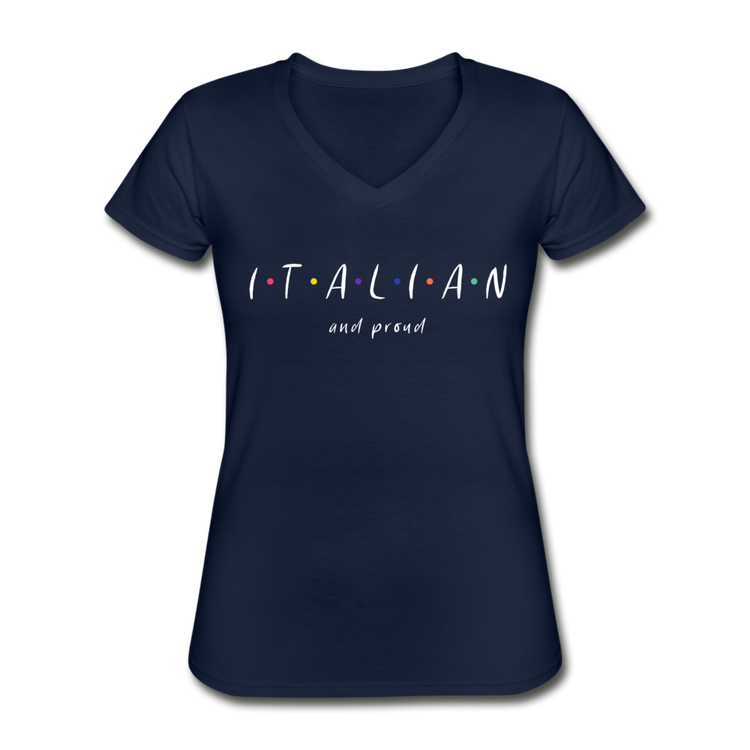Italian and proud Women's V-neck T-shirt - navy