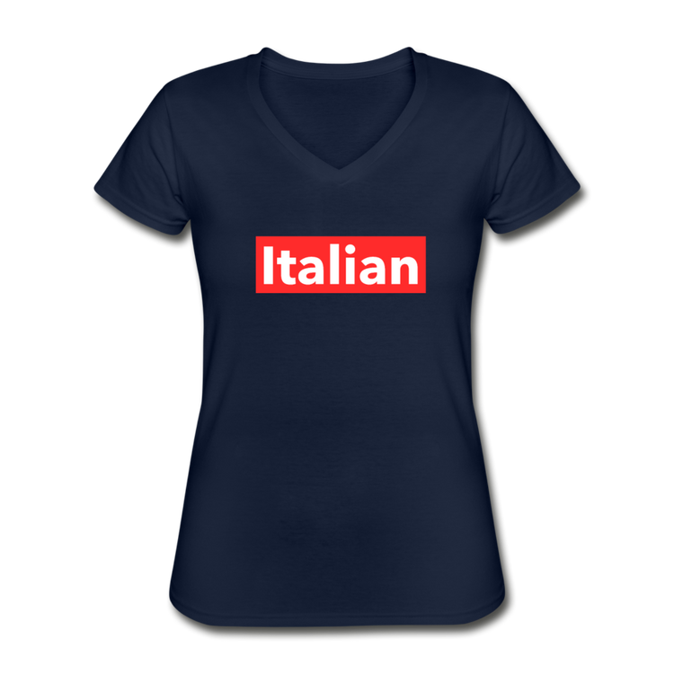 Italian red Women's V-neck T-shirt - navy
