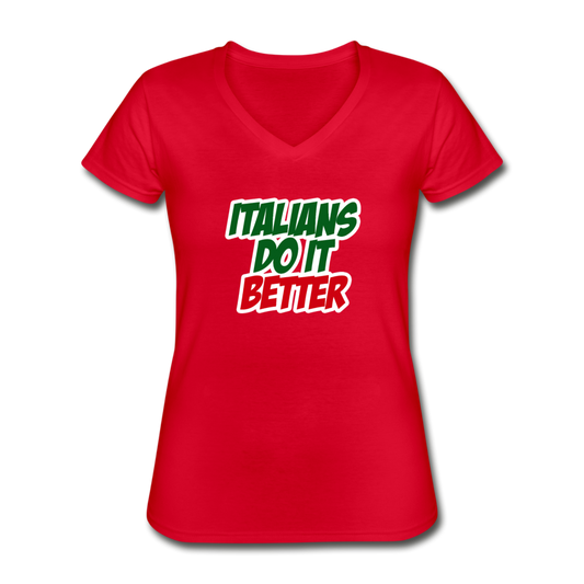 Italians do it better 2 Women's V-neck T-shirt - red