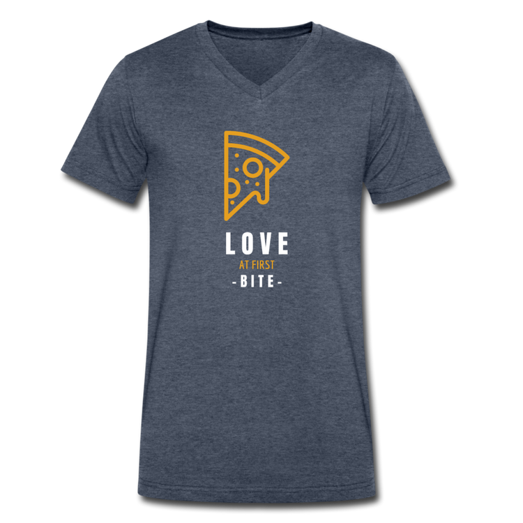 Love at first bite Unisex V-neck T-shirt - heather navy