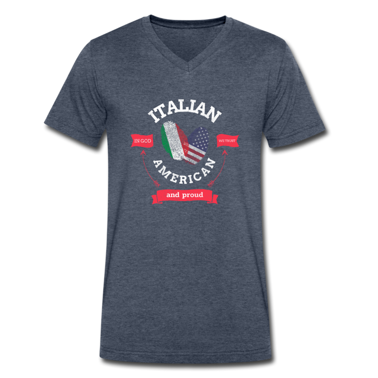 Italian - American and proud Unisex V-neck T-shirt - heather navy