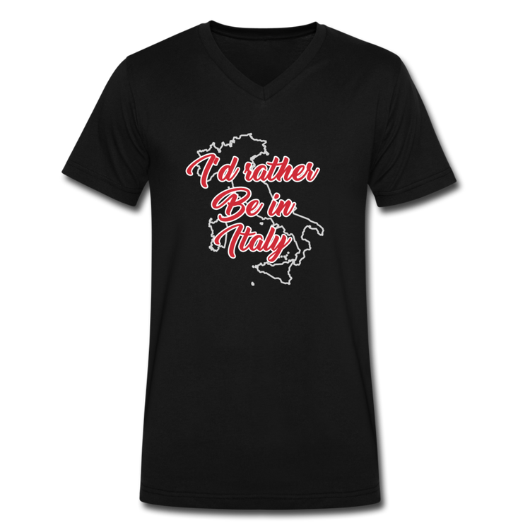 I'd rather be in Italy Unisex V-neck T-shirt - black