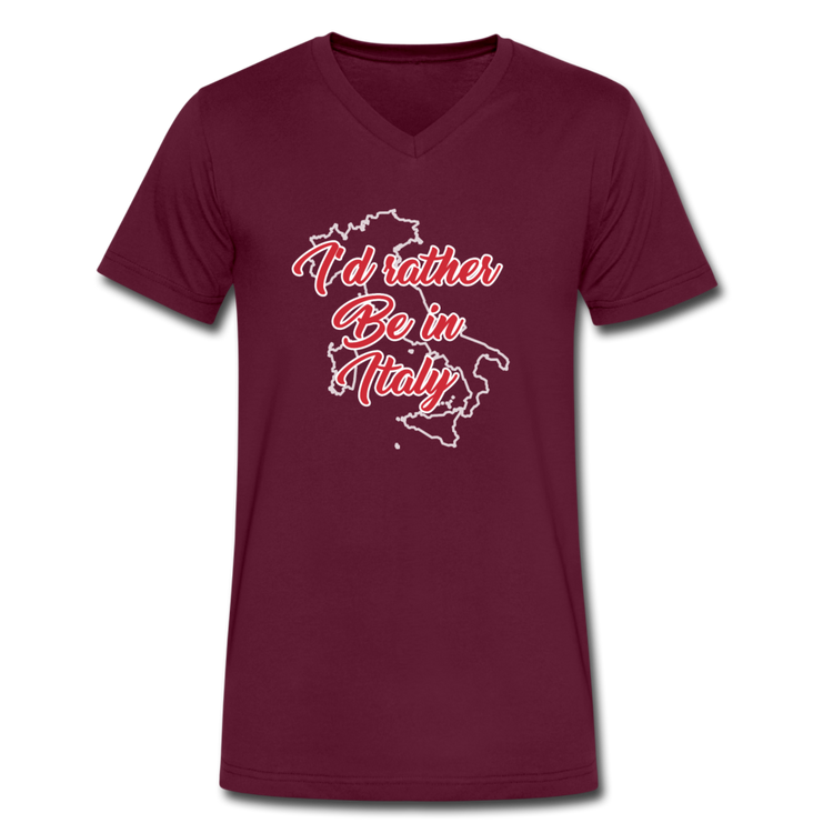 I'd rather be in Italy Unisex V-neck T-shirt - maroon