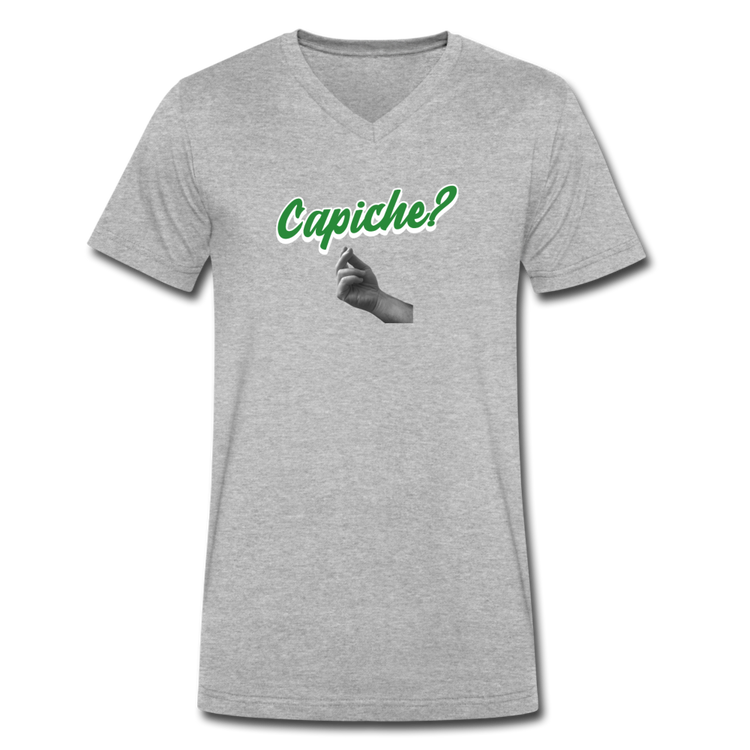 Capiche? Unisex V-neck T-shirt - heather gray