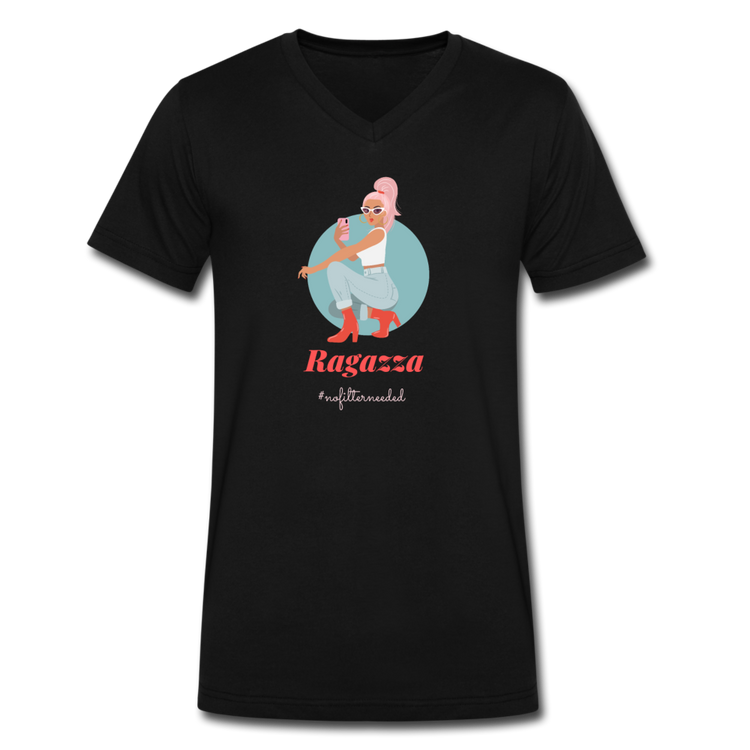 Ragazza, nofilterneeded Unisex V-neck T-shirt - black