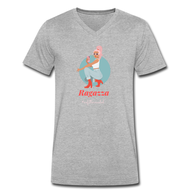 Ragazza, nofilterneeded Unisex V-neck T-shirt - heather gray