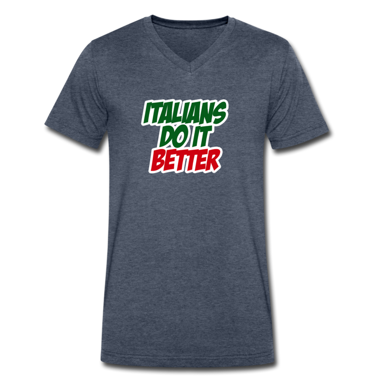 Italians do it better 2 Unisex V-neck T-shirt - heather navy