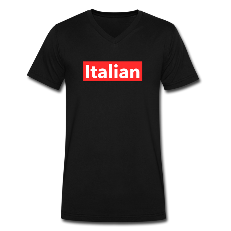 Italian red Unisex V-neck T-shirt - black