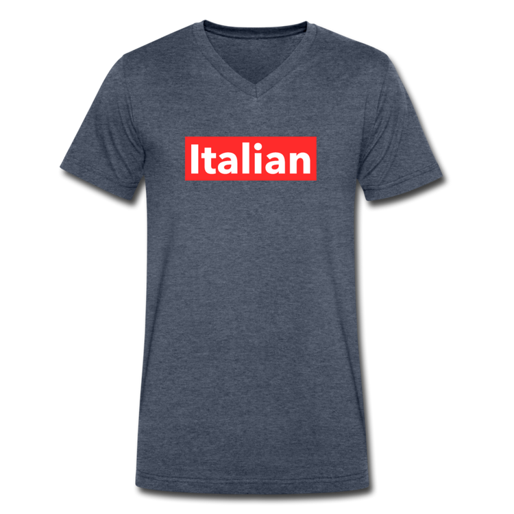 Italian red Unisex V-neck T-shirt - heather navy