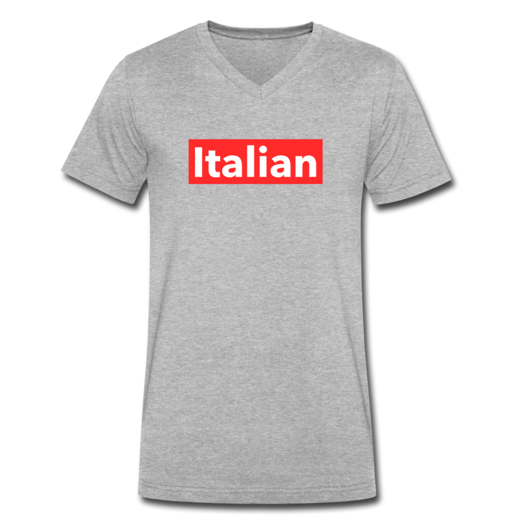 Italian red Unisex V-neck T-shirt - heather gray