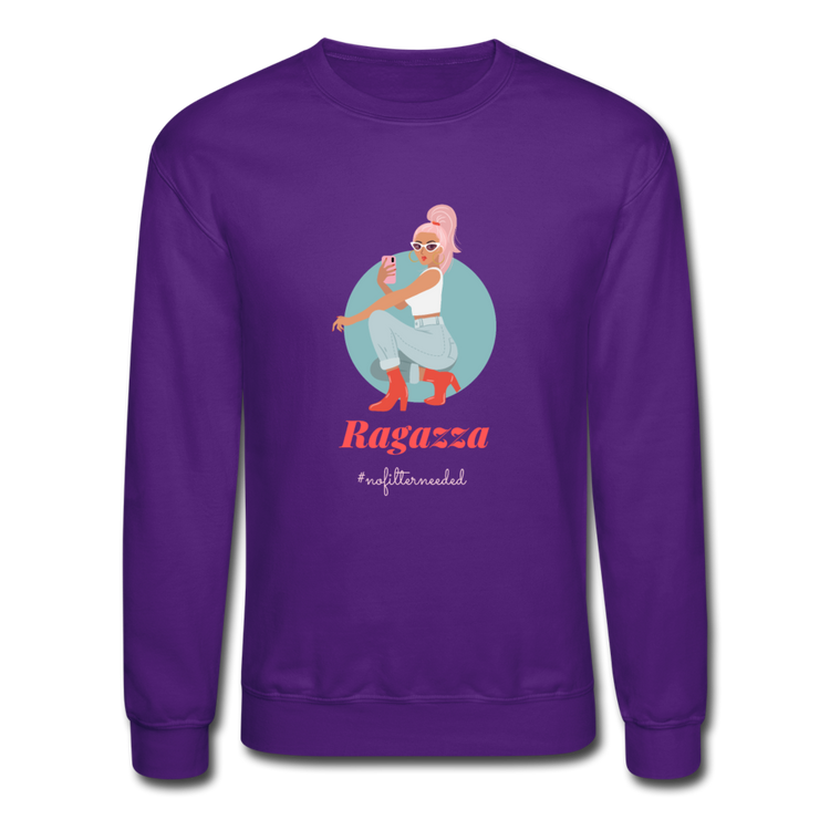 Ragazza, nofilterneeded Crewneck Sweatshirt - purple
