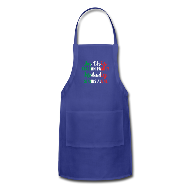 Italian family, nobody stands alone Apron - royal blue