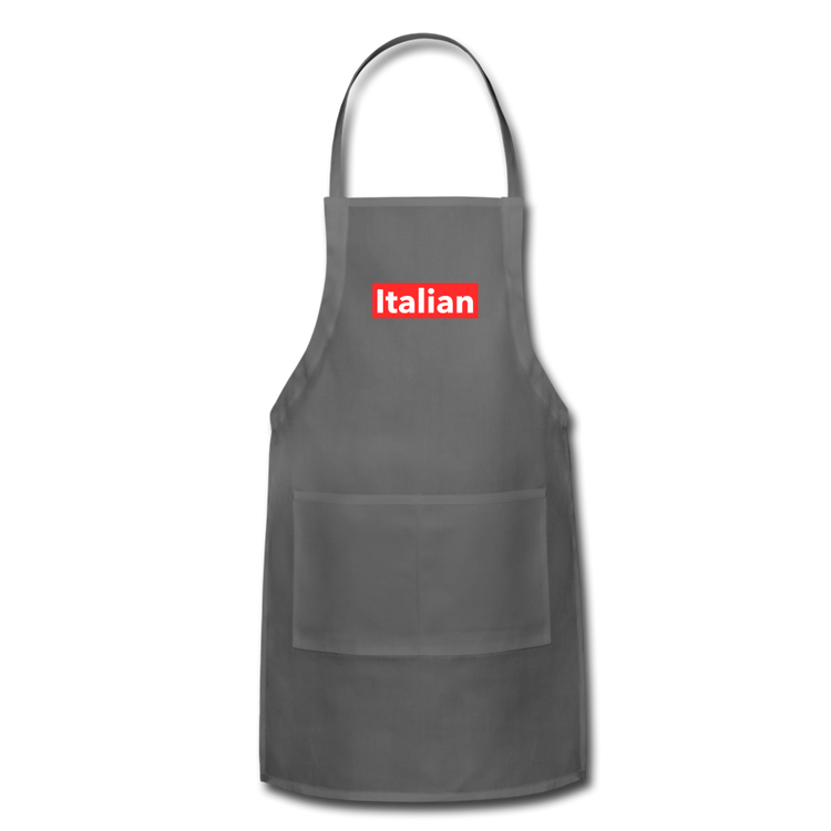 Italian red Apron - charcoal