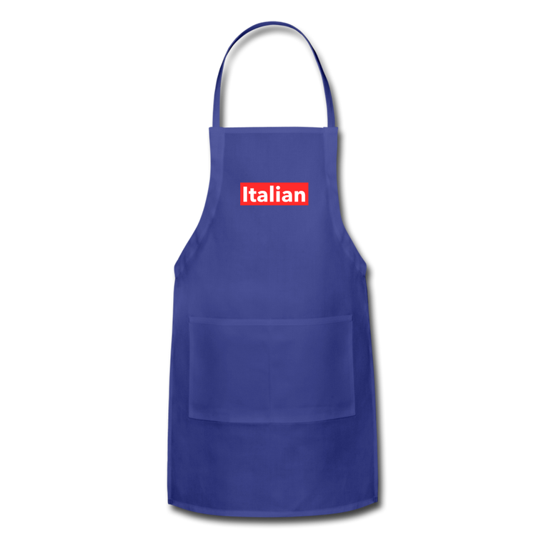 Italian red Apron - royal blue