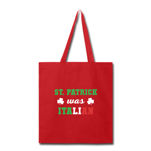 St.Patrick was Italian Cotton Tote Bag - red